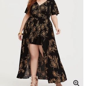 Torrid romper with high low skirt